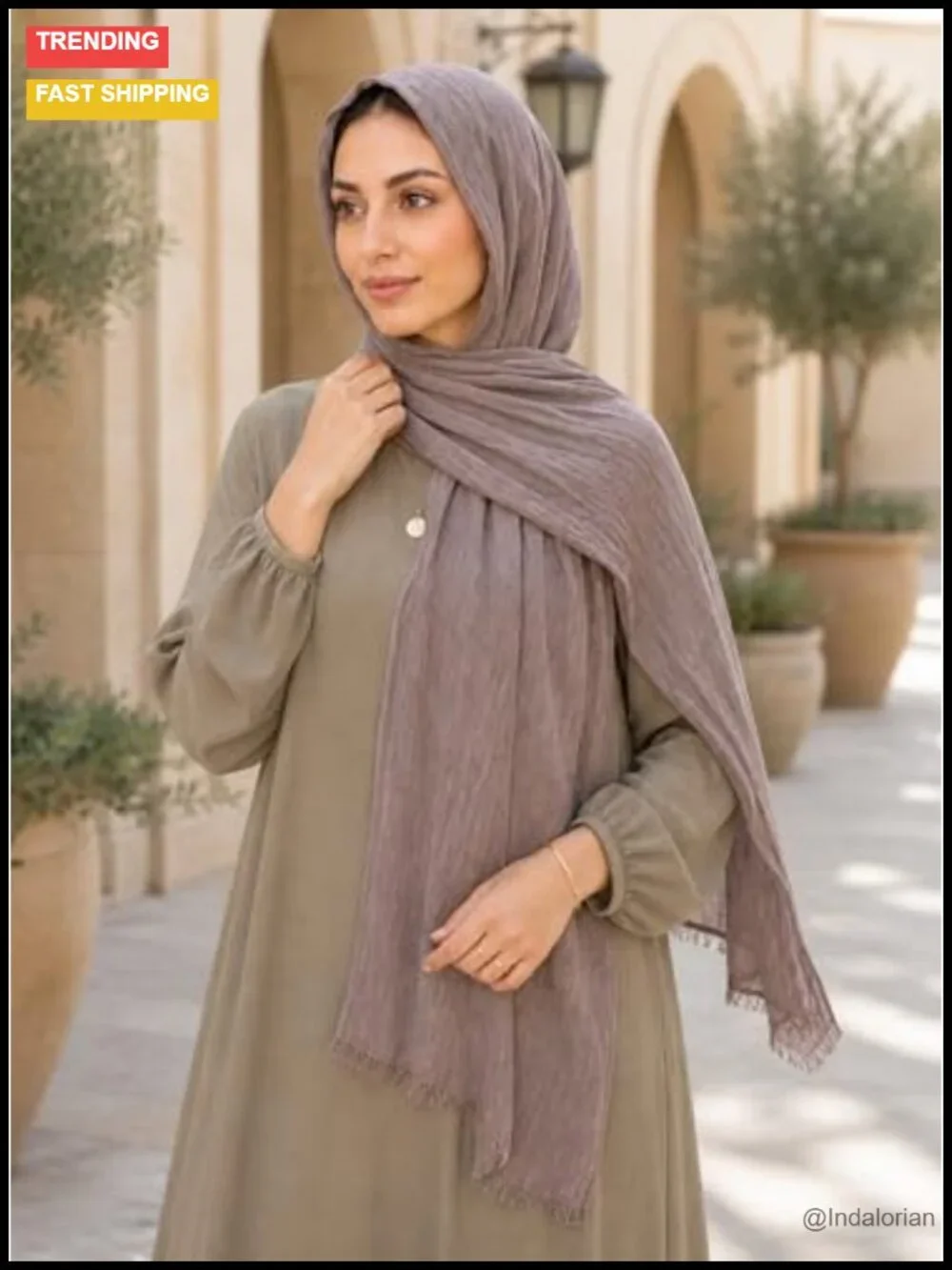 Lightweight Rayon Scarf with Cotton Linen Texture - Breathable Wrap Shawl